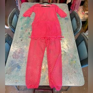Hot Pink Fish Net Set